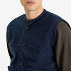 Universal Works Men's Boucle Alvar Fleece Lancaster Gilet in Navy