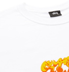 Stüssy - Logo-Print Cotton-Jersey T-Shirt - White