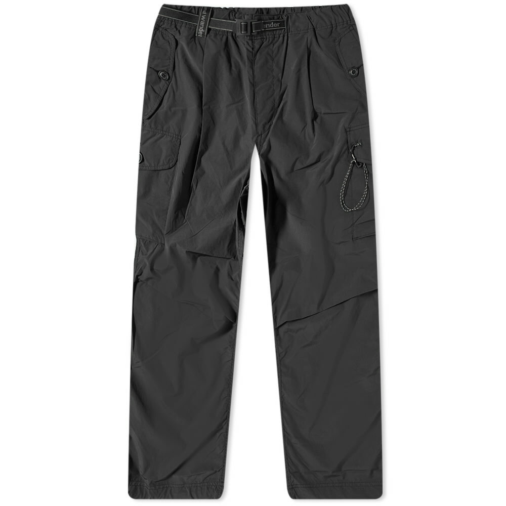 And Wander Men's Wide Cargo Pant in Black and Wander