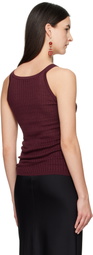 Gabriela Hearst Burgundy Nevin Pointelle Tank Top