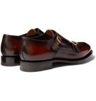 Santoni - Polished-Leather Monk-Strap Shoes - Brown