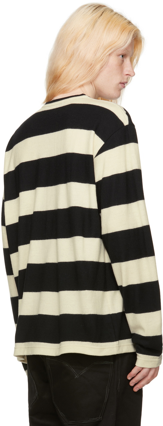Junya Watanabe Black & Off-White Striped Long Sleeve T-Shirt