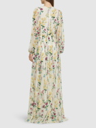 COSTARELLOS Alya Printed Georgette Long Dress