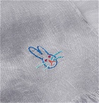 Paul Smith - Logo-Embroidered Slub Linen Scarf - Gray