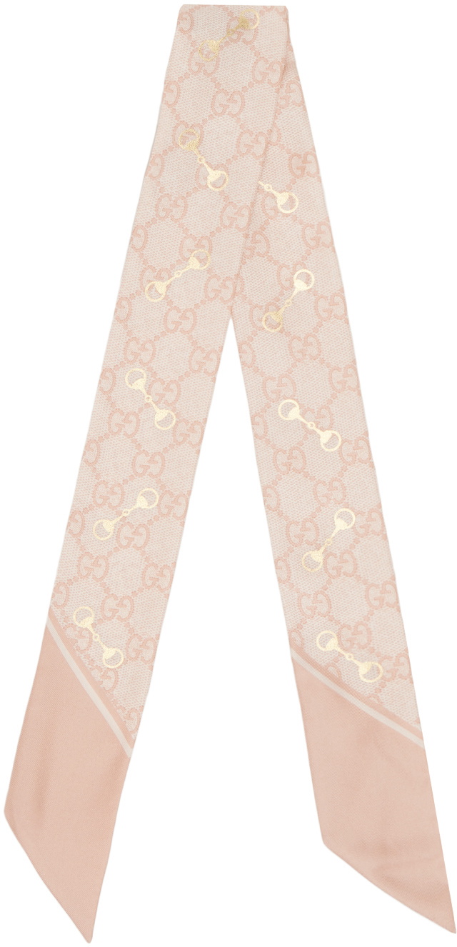 Gucci Pink Horsebit Scarf