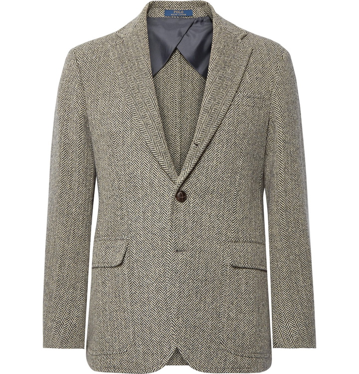 Photo: Polo Ralph Lauren - Black and Beige Herringbone Wool-Blend Blazer - Neutrals