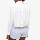 Hommegirls Women's Cropped Button Up Shirt in White