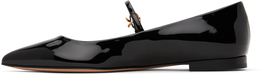 Gianvito Rossi Black Ribbon Jane Ballerina Flats