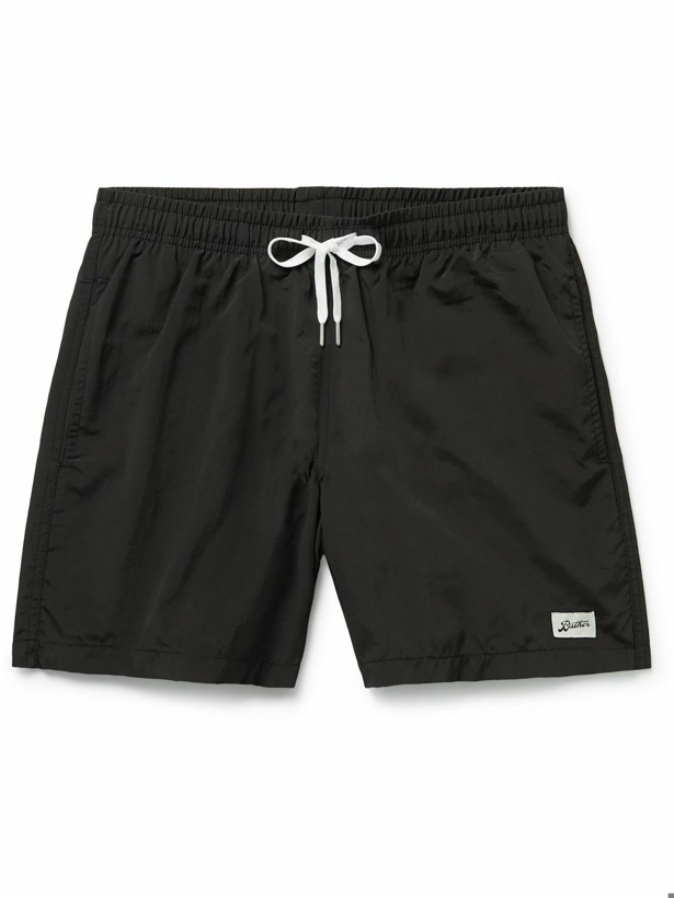 Photo: Bather - Straight-Leg Mid-Length Recycled Swim Shorts - Black