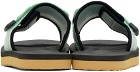 Suicoke Green & Black PADRI Sandals