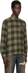 AMIRI Green Oversized Heavy Flannel Shirt