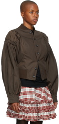 Vivienne Westwood Brown Cropped Pourpoint Bomber Jacket