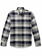 Hartford - Pitt Button-Down Collar Checked Cotton-Flannel Shirt - Blue