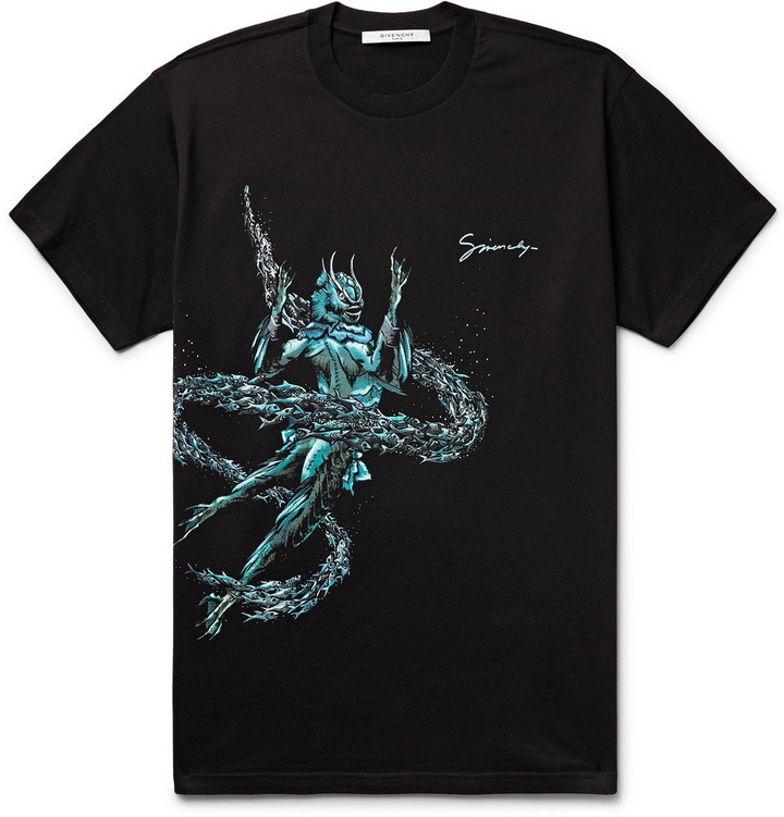 Photo: Givenchy - Pisces Printed Cotton-Jersey T-Shirt - Men - Black