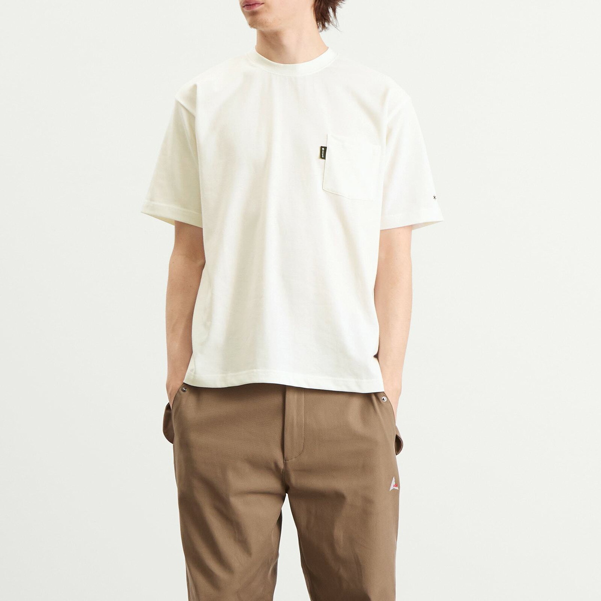 Snow Peak Men's Pocket T-Shirt in Off White