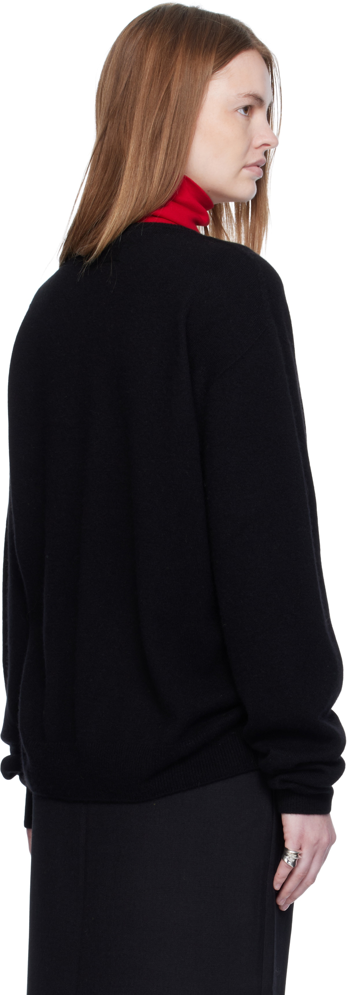 Arch The Black Cashmere V-Neck Pullover Sweater