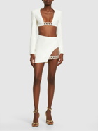 DAVID KOMA - Cady Asymmetrical Mini Skirt W/chain