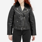 Nudie Jeans Co Women's Greta Biker Leather Jacket in Black