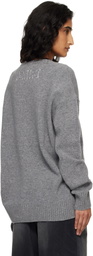 AMIRI Gray MA Applique Sweater