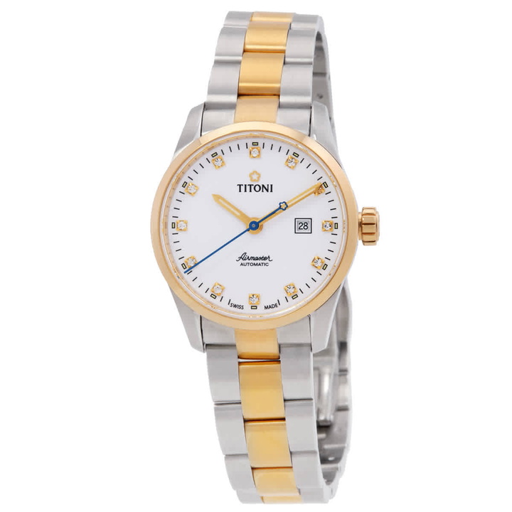 Photo: Titoni Airmaster Automatic White Dial Ladies Watch 23743 SY-582