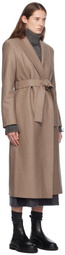 Harris Wharf London Taupe Shawl Collar Coat