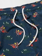 Drake's - Bathers Straight-Leg Mid-Length Printed Swim Shorts - Blue