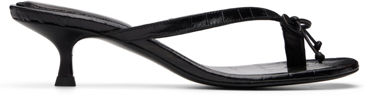 Photo: ABRA Black Flip Flop Ballerina Heeled Sandals