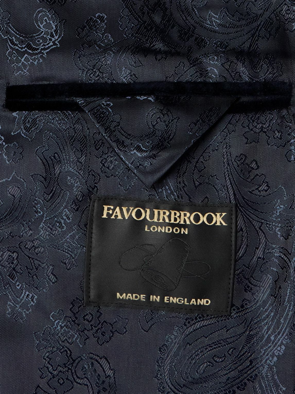 Favourbrook - Nehru-Collar Cotton-Velvet Jacket - Blue