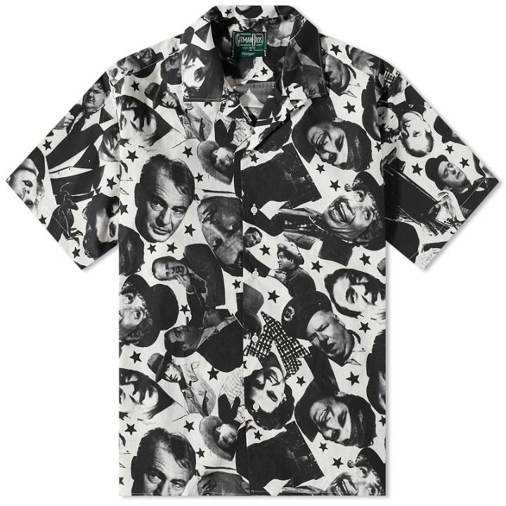 Photo: Gitman Vintage Men's Hollywood Stars Camp Collar Shirt in Black/White
