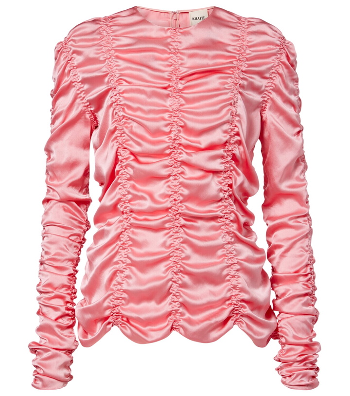 Photo: Khaite Rory ruched silk charmeuse top