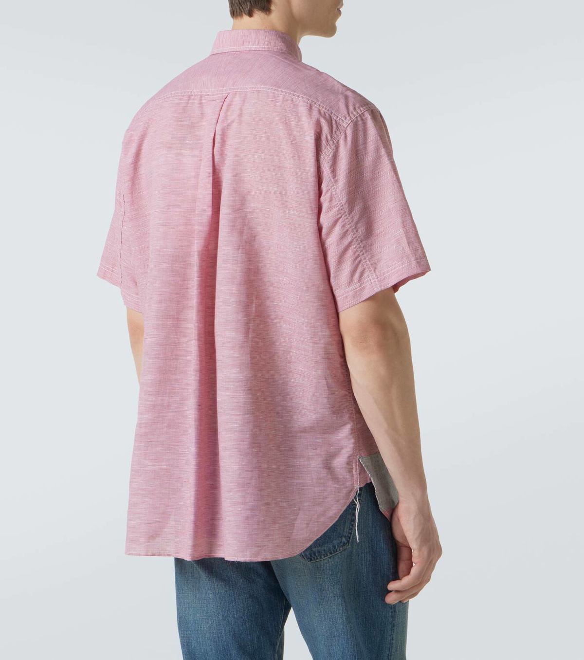 Junya Watanabe Patchwork linen and cotton bowling shirt
