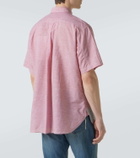 Junya Watanabe Patchwork linen and cotton bowling shirt