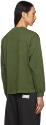Li-Ning Green Washed Graphic Long Sleeve T-Shirt