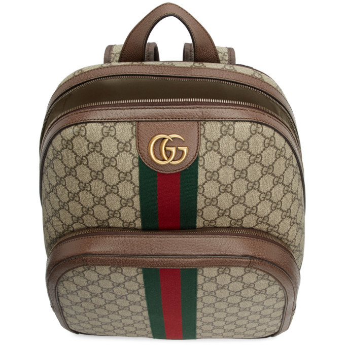 Ophidia GG Medium Canvas Backpack in Beige - Gucci