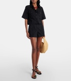 Veronica Beard Spruce embroidered cotton shirt