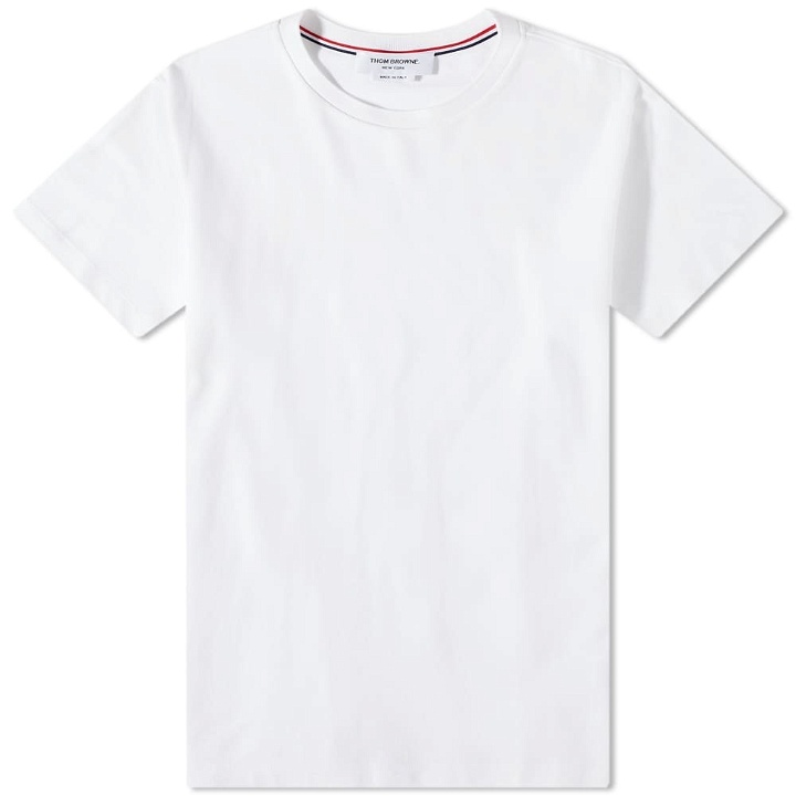 Photo: Thom Browne Men's Side Four Bar Pique T-Shirt in White
