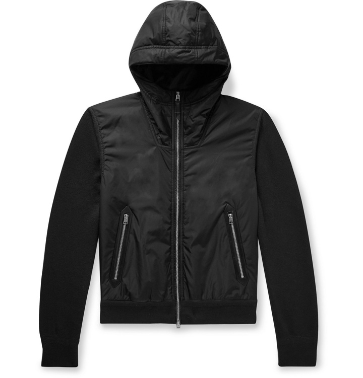 Photo: TOM FORD - Shell-Panelled Wool Hooded Jacket - Black