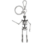 Alexander McQueen Silver Blackened Skeleton Keychain