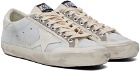 Golden Goose Gray & White Super-Star Suede Sneakers