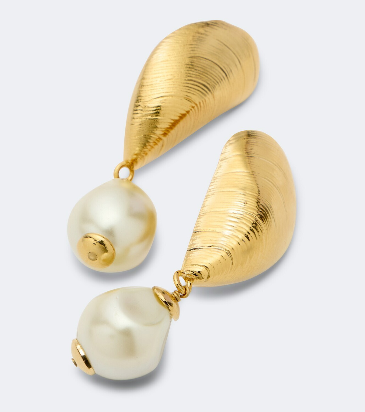 Oscar de la Renta Mussel embellished clip-on drop earrings