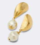 Oscar de la Renta Mussel embellished clip-on drop earrings