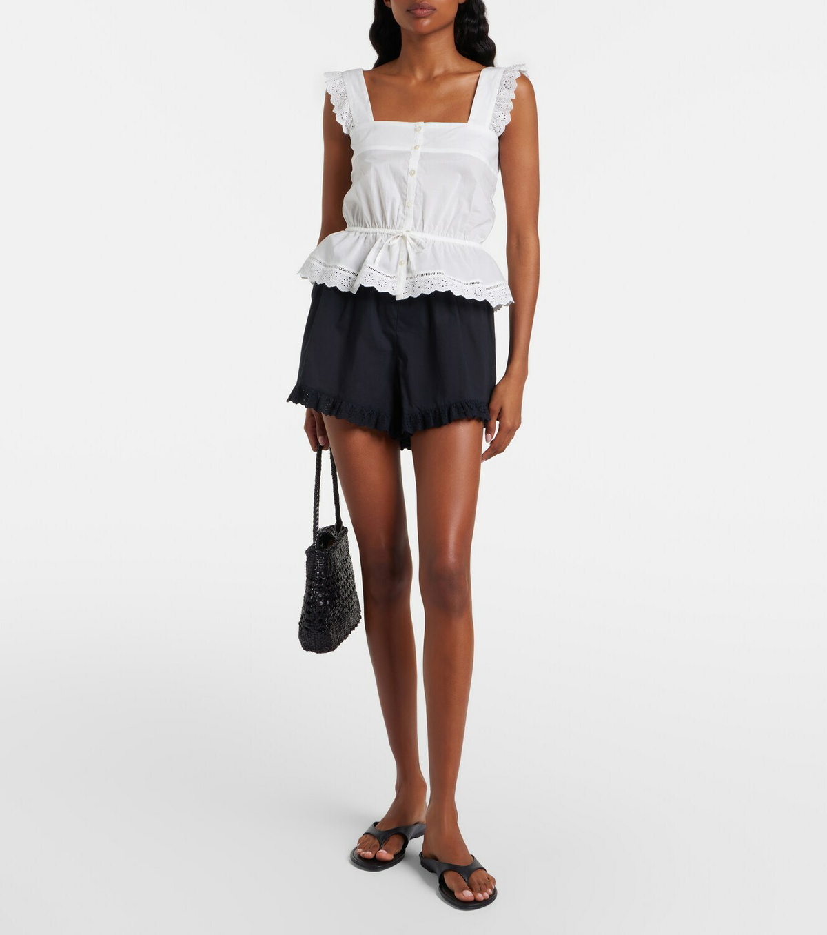 Poupette St Barth Clive cotton poplin top