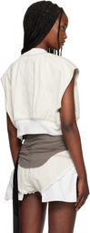 Rick Owens DRKSHDW Off-White Temple Tatlin Denim Bomber Vest