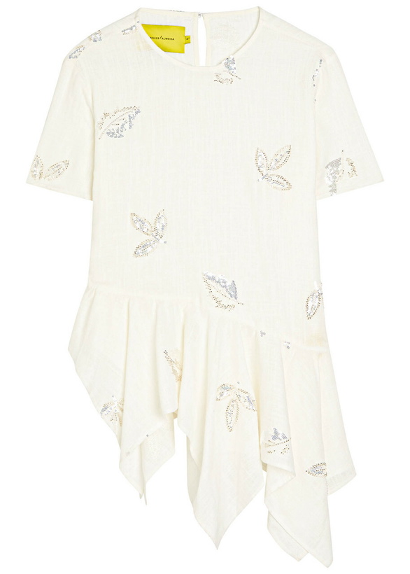Photo: Marques' Almeida Embellished Woven top White