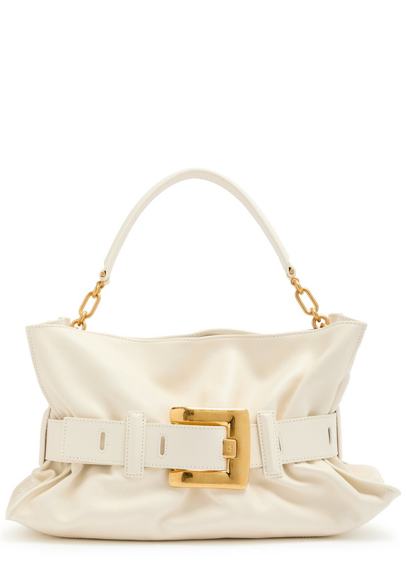 Photo: Balmain Anthem Medium Leather Shoulder bag - Cream - One Size