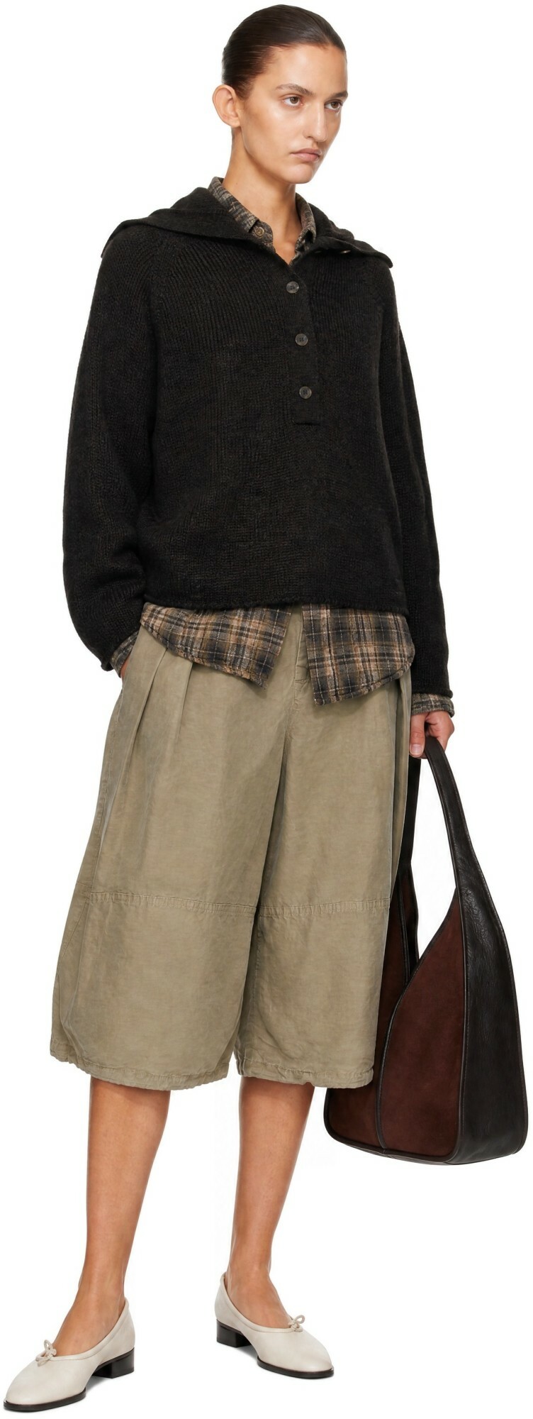 YMC Brown Runaway Neck Sweater