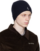 Sporty & Rich Navy Embroidered Beanie