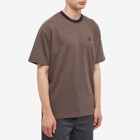 Polar Skate Co. Men's Dizzy Stripe T-Shirt in Chocolate