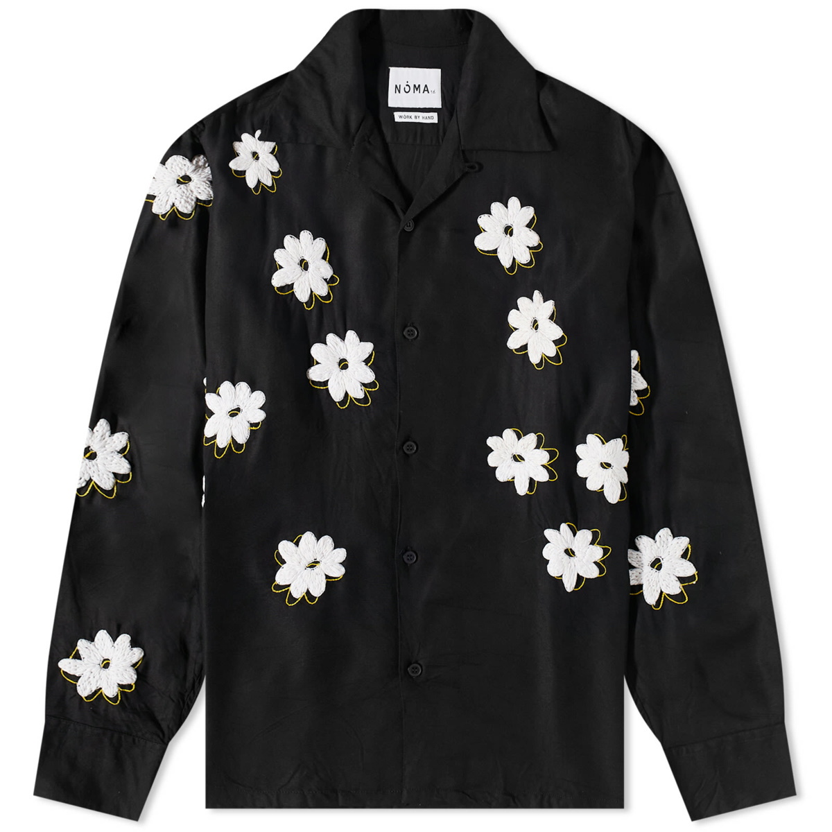 Noma t.d. Men's Floral Hand Embroidery Shirt in Black NOMA t.d.