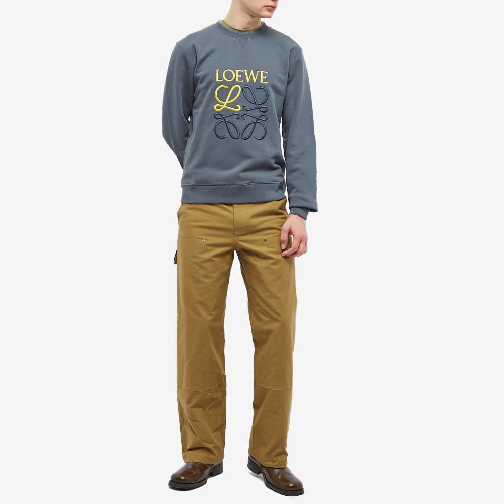 Loewe Men's Anagram Crew Sweat in Onyx Blue Loewe